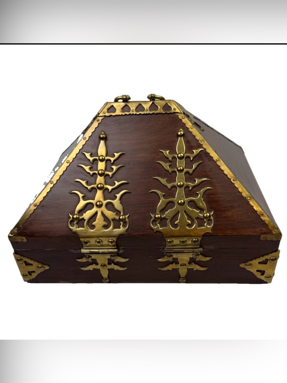 Indian Kerala DOWRY BOX Nettur Petti Rosewood Hand-Crafted Jewelry/Storage Chest